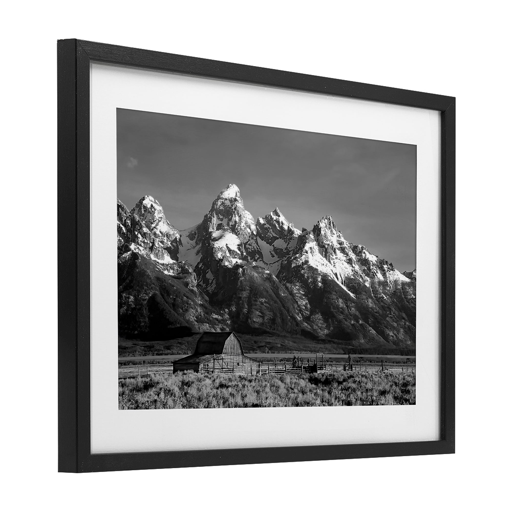 Stupell Industries John Moulton Barn Landscape Black Framed Print Under Glass, design by Steve Toole