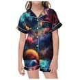 thumbnail image 4 of MIASHUI Ensembles de Pyjamas 2 Pcs pour Filles Manches Courtes Imprimé Tenues de Nuit, Noir, 8-9 Ans, 4 of 4