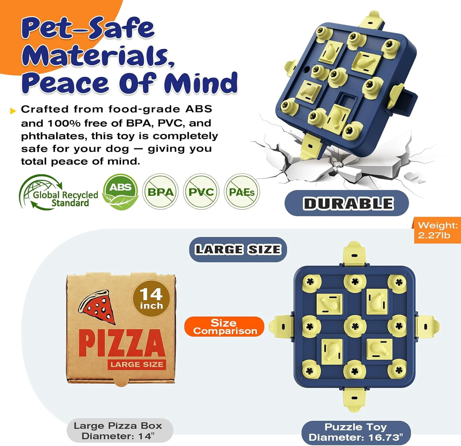 Dog Chess Puzzle Toy, U.S. Brand & Design - 3 Levels of Step-by-Step Challenge,Easy-to-Advanced for Smart Dogs Interactive Boredom Buster Mental Stimulation Enrichment Puppy Treat Brain Games