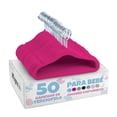 thumbnail image 1 of MAGMALIFE 50 Ganchos de Terciopelo para Ropa de Bebe, Gancho Plateado Giratorio de 360 Grados, Adecuado para Todo Tipo de Ropa, Antideslizante, 29 cm de Largo (Fucsia) Visita la tienda de MAGMALIFE, 1 of 6