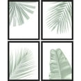 thumbnail image 2 of PixonSign Framed Wall Art Washed Out Banana Palm Leaf, Set of 4 Pastel Tropical Plant Wall Decor Arts, Nature Botanical Wall Décor, Adhesive Canvas Poster, Modern Home Artwork - 8"x10" Black, 2 of 5