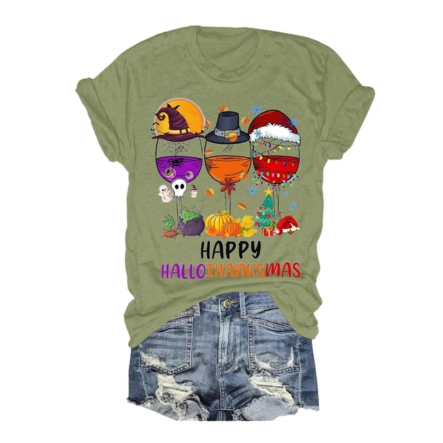 WEAIXIMIUNG T-Shirt Festif Imprimé Manches Courtes Col Rond pour Femmes Saint-Valentin