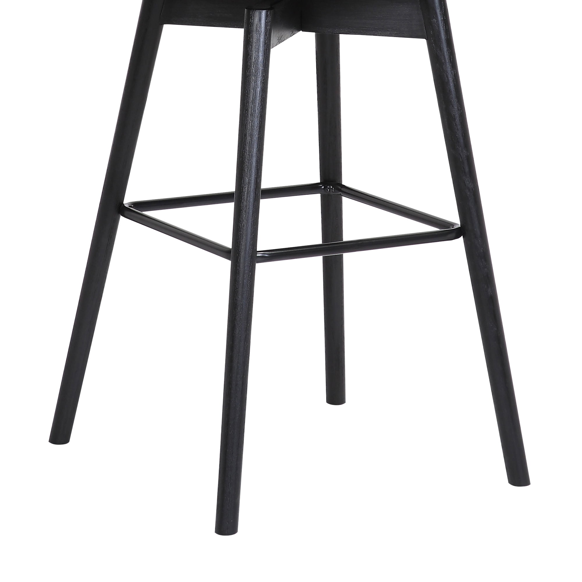 Armen Living Indoor Sicily 26" Swivel Walnut Wood Counter Stool in Gray Faux Leather