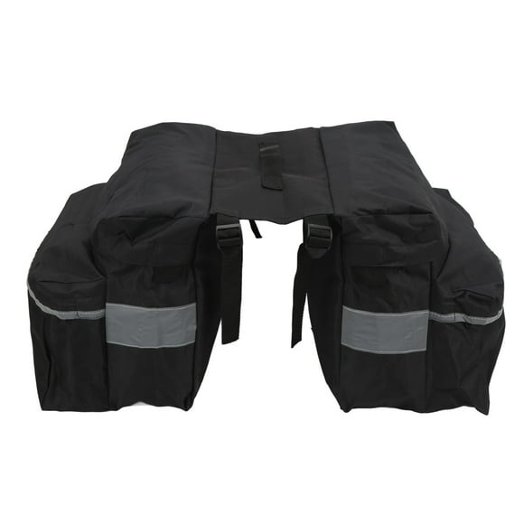 Bike Saddle Bag Bike Waterproof Large Capacity Double Side Rear Rack Bag with Multiple Pockets and Reflective Strips