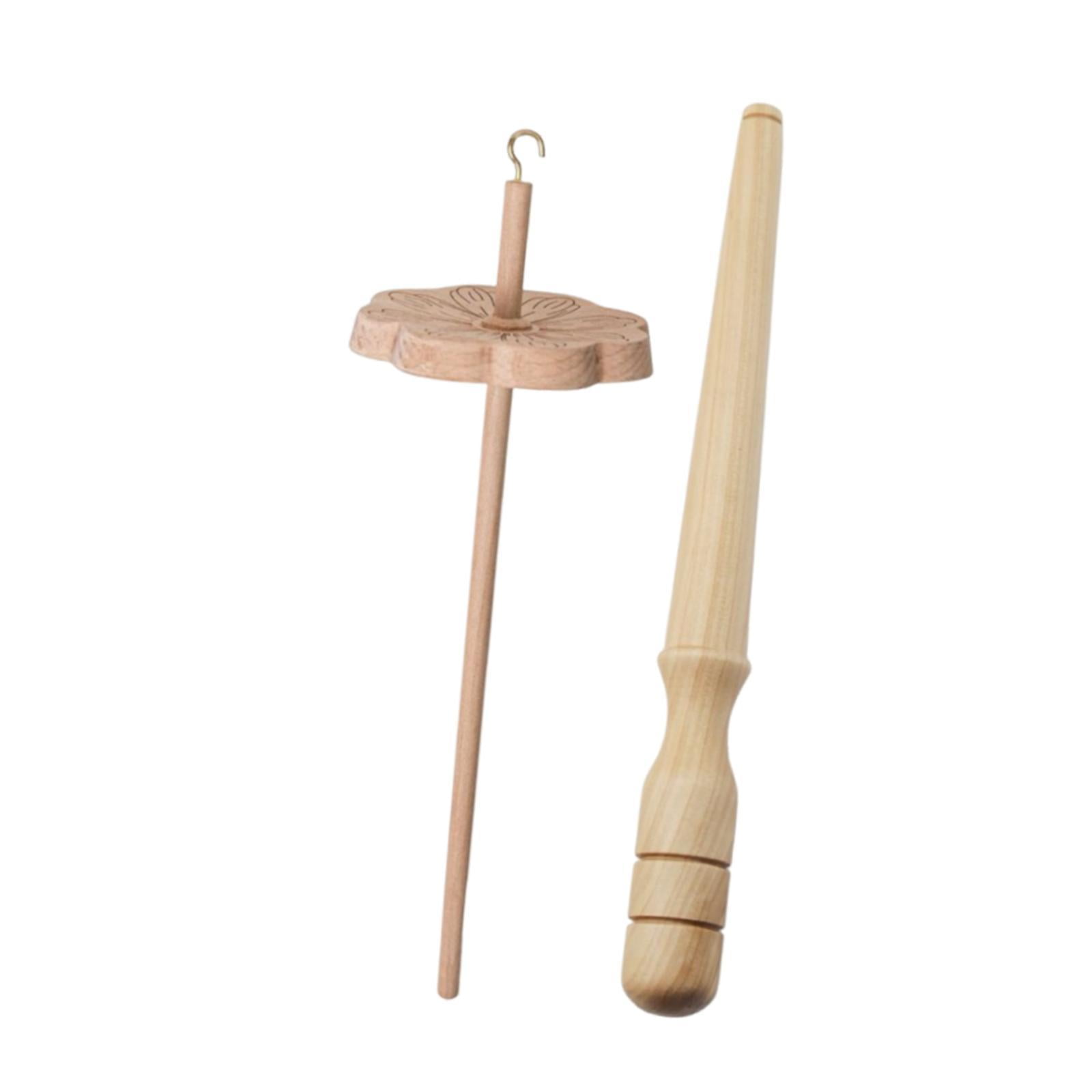 FVDPWYE Drop Spindle Wooden DIY Crafts Supply with Winder Stick Portable Weaving Spindle without wool strips