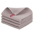 thumbnail image 2 of Cozival 4-Pack Cotton Dish Cloths - Weave Absorbent Kitchen Towels (34X34Cm) - Washing & Drying Rags - Grid Pattern for Scrubbing & Cleaning, Kitchen Towels Absorbent, Coffee, 2 of 9