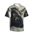 thumbnail image 2 of Daiia Mystical Bull in Fog Hawaiian Shirt for Men Gentle Cotton Regular Short Sleeve Casual-XX-Large, 2 of 9