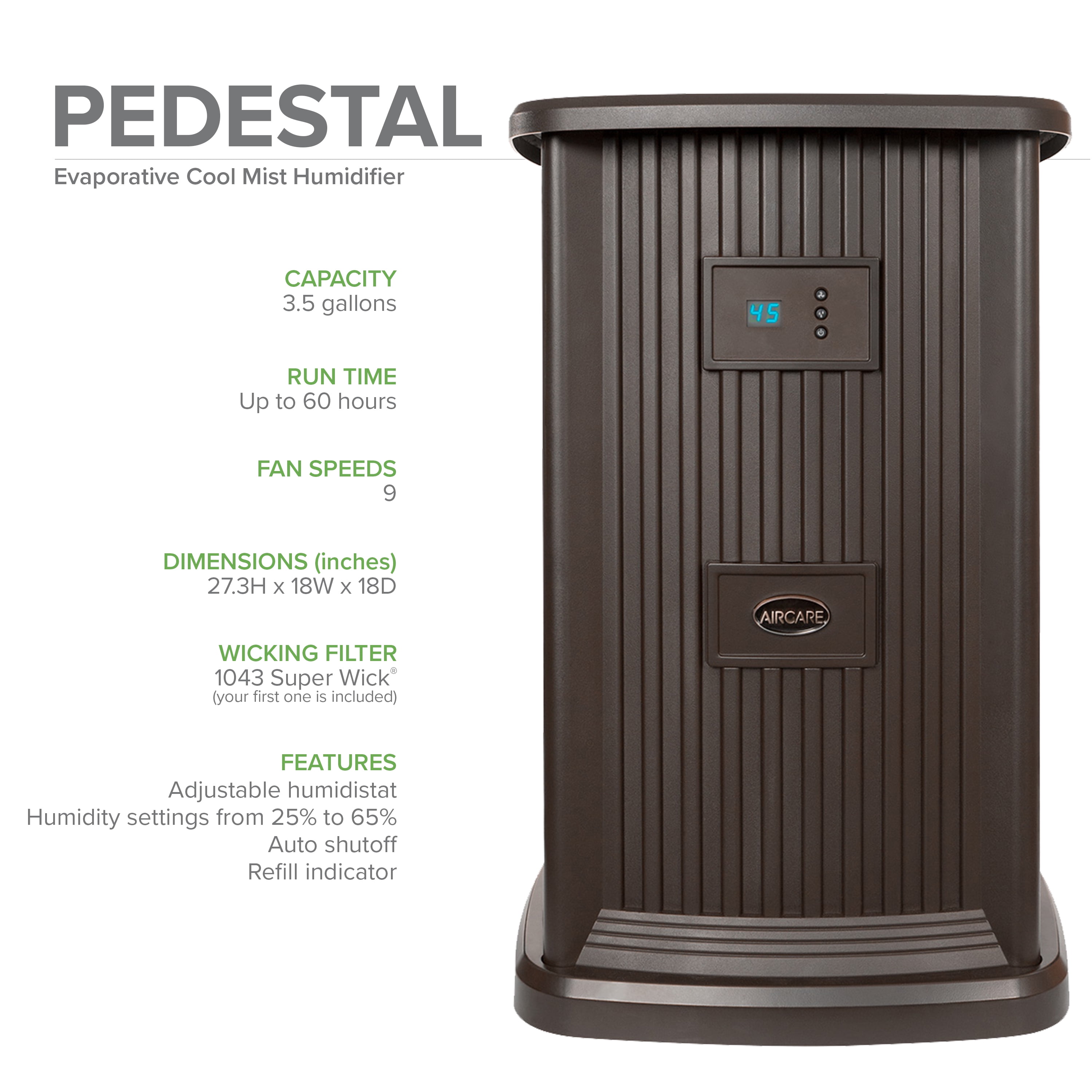 AIRCARE EP9 800 Digital Whole-House Pedestal-Style Evaporative Humidifier