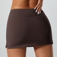 thumbnail image 4 of Hvot&aat Women's 2025 Summer Crossover Waist Yoga Skirt High Waisted Stretchy Sexy Split Bodycon Athletic Mini Skirts, 4 of 6