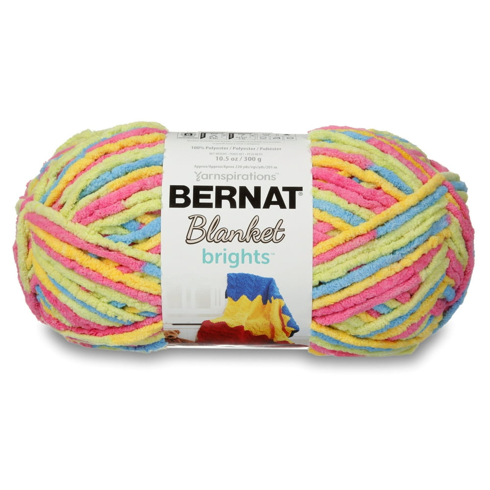 Bernat Blanket Brights Yarn, Sweet Sour Varg, 10.5oz(300g), Super Bulky
