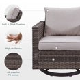 thumbnail image 5 of PARKWELL Outdoor Swivel Glider Chair, Patio Swivel Rocking Lounge Chair with Beige Cushions for Balcony Patio, Gray Wicker, 5 of 7