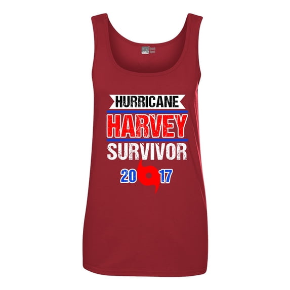 Ladies Hurricane Harvey Survivor Cyclone Symbol 2017 Houston Texas Sleeveless Tank Tops