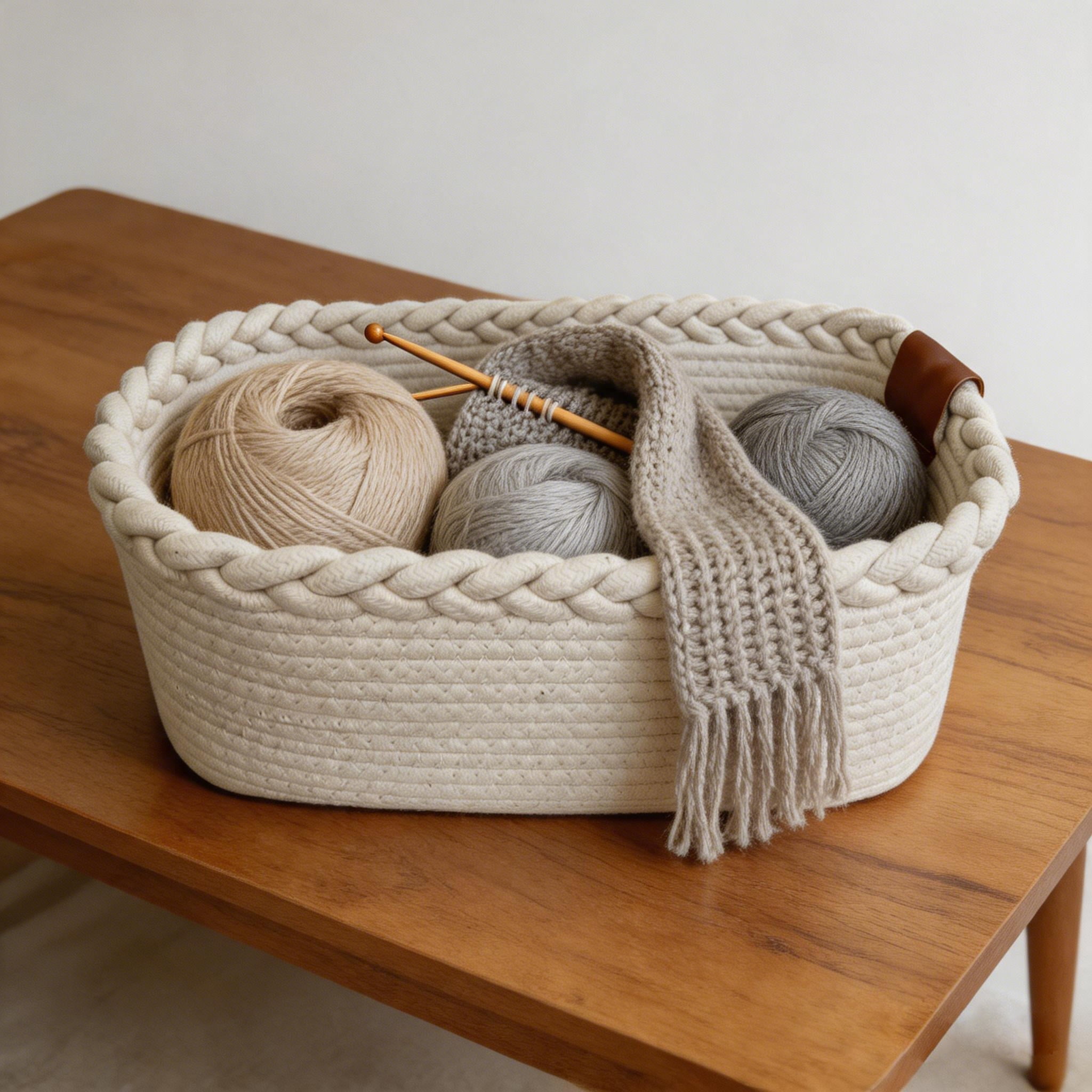 HOMETRENDS Cotton Rope Sotrage basket
