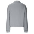 thumbnail image 5 of Herrnalise Women's Chunky Knit Open Front Sweater Long Sleeve Zipper Loose Short Cardigan Outerwear Coats Gray,S, 5 of 6