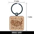 thumbnail image 2 of USA United States America Country with Text Swirls Square Keychain Charm Tag - Engraved Wood, 2 of 6