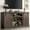 Brown, variant on ANPOO 66" TV Stand with Power Outlets for TVs up to 75", 33" Tall Farmhouse Entertainment Center with Sliding Barn Doors & Adjustable Shelves, Rustic Wood TV Media Console for Living Room (White)