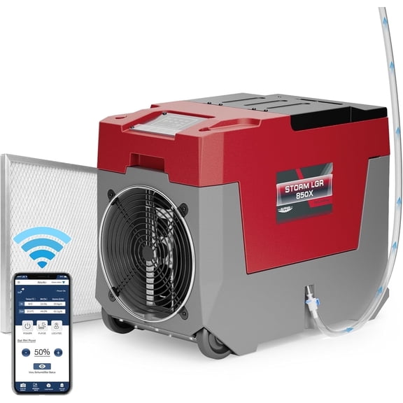 ALORAIR 180 PPD Commercial dehumidifiers Smart APP Control, 28 Gallons Industrial Dehumidifier for Home, Basements, Garages, Crawl Space, Water Damage Restoration, Storm LGR 850X