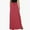 Watermelon Red, variant on WHLBF Womens Plus Size Clearance Skirt Solid Color Pocket Elastic Waist Casual Ankle Skirt Orange 12(XXL)