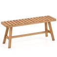 thumbnail image 1 of Gymax Acacia Wood Outdoor Garden Bench w/Slatted Seat 800 lbs Capacity for Front Porch, 1 of 9