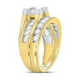 thumbnail image 3 of FB Jewels 14kt Yellow Gold Womens Princess Diamond Bridal Wedding Engagement Ring Band Set 1-1/2 Cttw, 3 of 4
