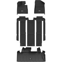 3W Floor Mats & Cargo Liner Fit Toyota Sienna 2021-2024 7 Seat Custom Fit Floor Liner for Sienna 1st, 2nd and 3rd Row and Trunk Black TPE All Weather Car Mats