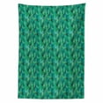 thumbnail image 2 of Botanical Tablecloth, Watercolour Rainforest Bushes Banana Palm Monstera Paintbrush Art, Rectangle Satin Table Cover Accent for Dining Room and Kitchen, 60" X 90", Green and Forest Green, by Ambesonne, 2 of 2