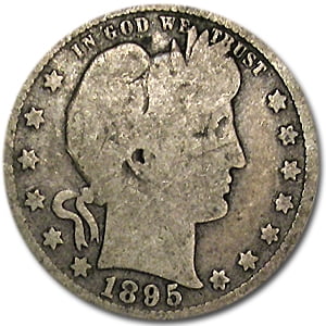 - 1895 Barber Quarter Good/VG