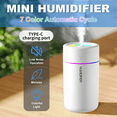 thumbnail image 3 of Mini Humidifier, USB Personal Desktop Humidifier for Car, Office, Bedroom etc. Auto Shut-Off, 2 Mist Modes, Super Quiet, 3 of 9
