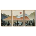 thumbnail image 3 of SHENIFY large 24x36in3pcs Natural Framed Set Lake Sunrise Pine Tree Forest Landscape Mountain Wall Art Nature Scenry Wilderness Farmhouse Rustic Modern Art Decorative for Living Room Bedroom, 3 of 6