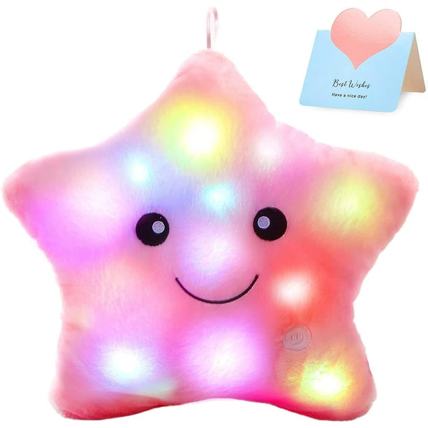 Creative Twinkle Star Glowing LED Night Light Plush Pillows