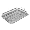 thumbnail image 1 of 2pcs Stainless Steel Air Fryer Basket and Tray Sets, Oven Baking Pan Roasting Trays Fries Bacon Chicken Air Fryer Tray for Fries, Chicken, Outdoor BBQ, 1 of 6