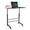 Black Desktop + Black Pipe Frame Small, variant on Small Standing Desk Adjustable Height, Mobile Stand Up Desk with Wheels Computer Rolling Desk, Portable Laptop Writing Desk Home Office Table Removable Steel Side Table 23.62" x 15.75" Black