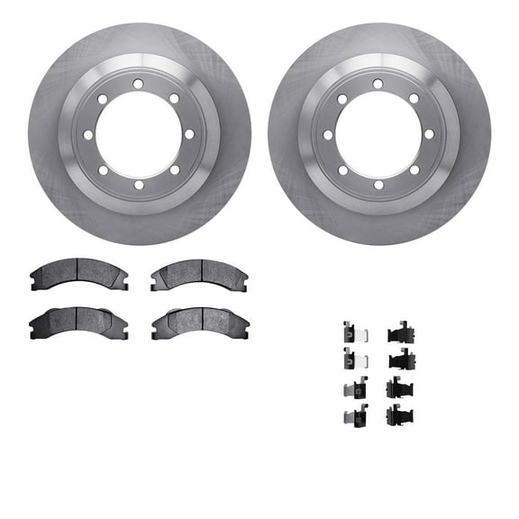Dynamic Friction Company Rear Brake Rotors with Heavy Duty Brake Pads includes Hardware 6212-99660
