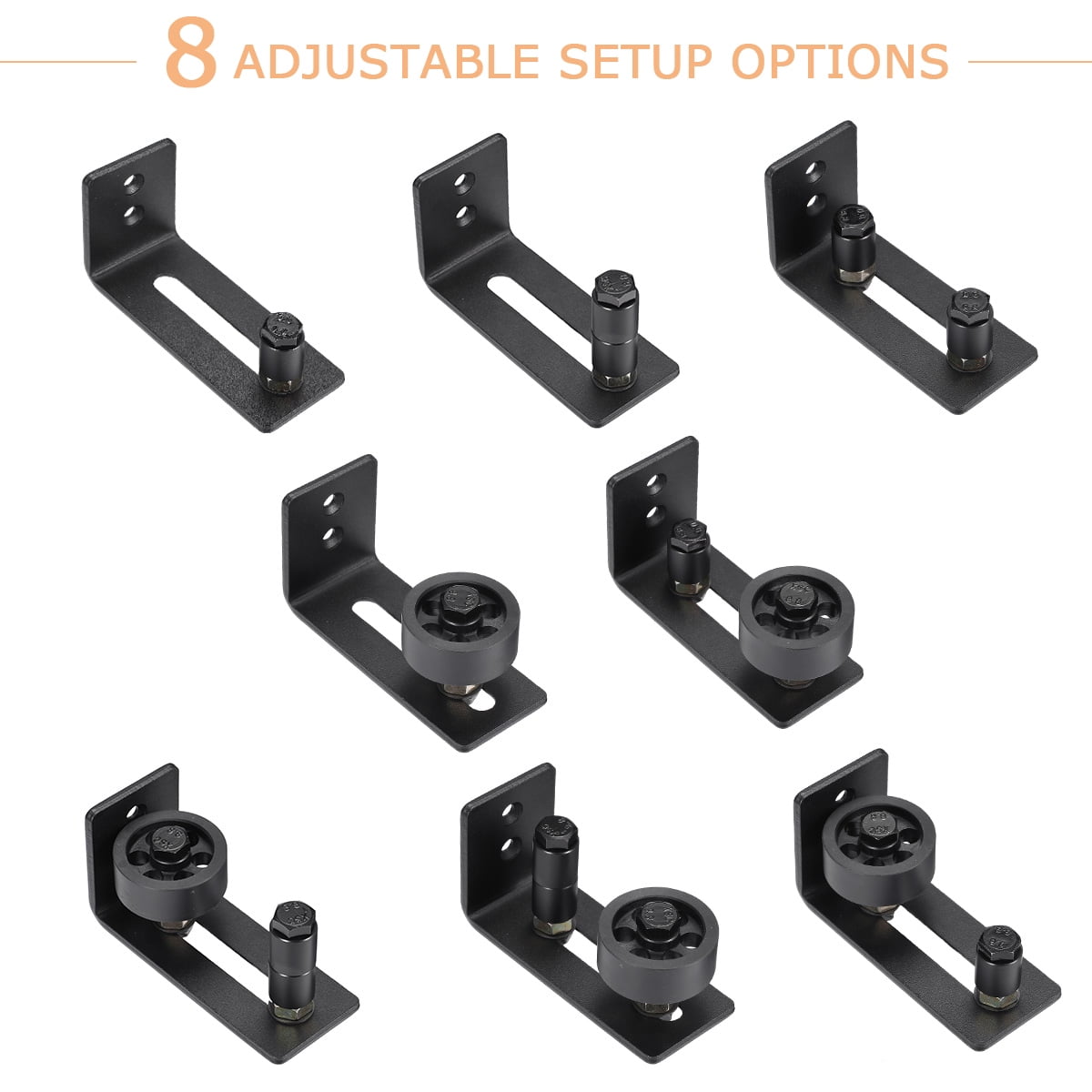 Color: Black Carbon Steel Roller Guide Adjustable Wall Floor Roller Guide Bottom Floor Guide Set Adjustable Wheel Sliding Door for Bottom of