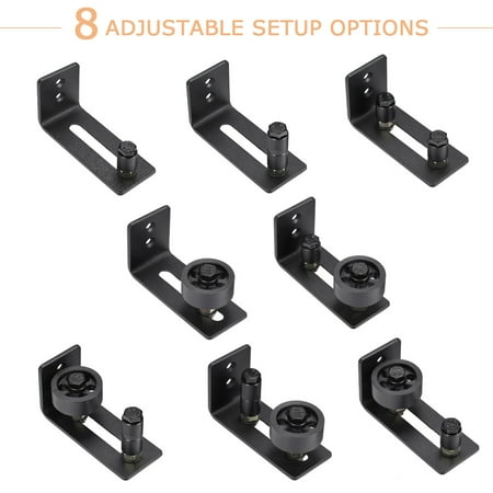 Carbon Steel Barn Door Floor Guide Black Powder Coated Adjustable