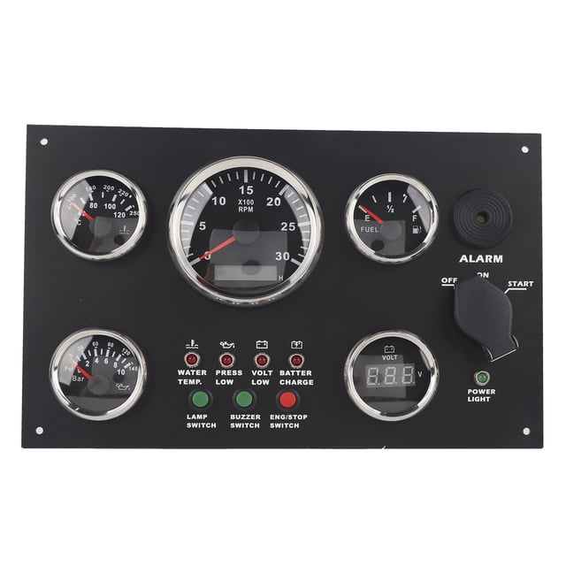 Combination Meter,12V/24V Gauge Cluster Oil Oil Pressure Gauge Water Temperature Meter Multi-Functional
