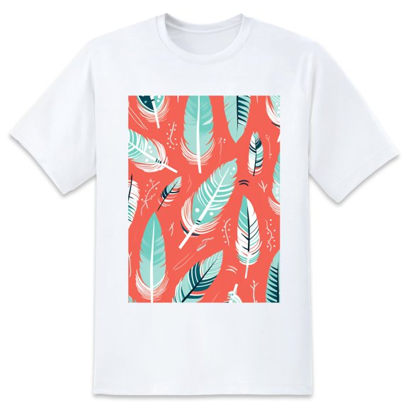 Basic Oversize Tees For WomenFeather Loose Boyfriend Shirts Casual Blouse round neck