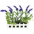 thumbnail image 5 of Northlight 11.75" Flowering Lavender Artificial Plant in Picket Fence Container - Green/Purple, 5 of 8