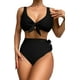 thumbnail image 1 of Traje de baño de 2 piezas para mujer, traje de baño de cintura alta Negro - M Negro - M Xishao ropa, 1 of 2