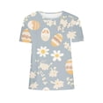 thumbnail image 5 of Warop T-shirt à Col Rond pour Femmes avec Imprimé de Pâques, Manches Courtes, Haut Décontracté pour Usage Quotidien, 5 of 5