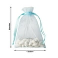 thumbnail image 3 of Efavormart 10PCS BABY BLUE Organza Gift Bag Drawstring Pouch Wedding Favors Bridal Shower Treat Jewelry Bags - 5"x7", 3 of 10