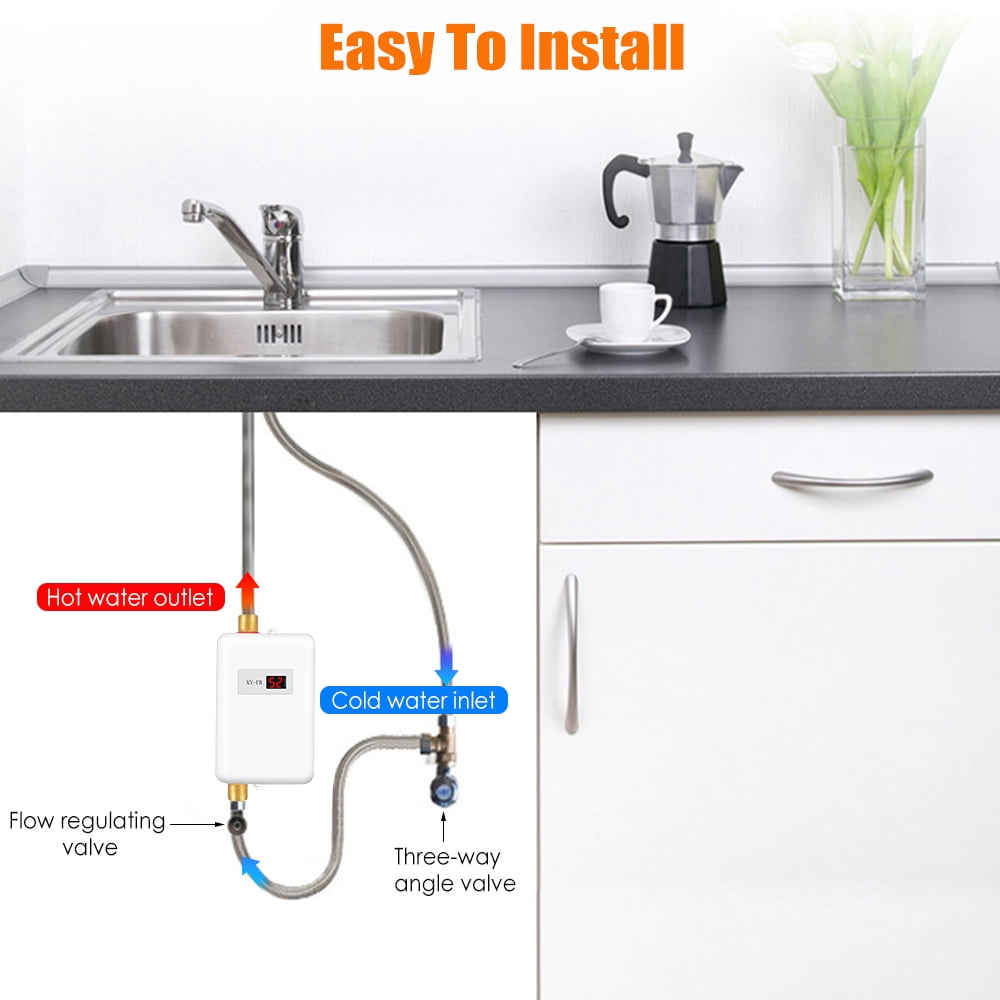 JahyShow 3000W Electric Tankless Instant Hot Water Heater for Bathroom Kitchen