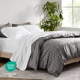 thumbnail image 6 of Bare Home Luxury Duvet Cover and Sham Set - Premium 1800 Collection - Ultra-Soft - Twin/Twin-XL, Grid - Gray/White, 2-Pieces, 6 of 8