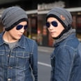 thumbnail image 3 of Men Beanie Hat Scarf Set Winter Warm Knit Hat and Infinity Scarf Gift Set, 3 of 3