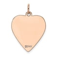 thumbnail image 3 of 14K Rose Gold Heart Charm Engraveable Jewelry Pendant, 3 of 4