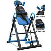 Pooboo Heavy-Duty Inversion Table Back Machine Indoor Folding Stretcher Machine for Home Office Workout Therapy Reflexology Exercise Bike Maximum User Weight 220 Lb