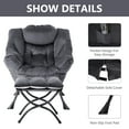 thumbnail image 3 of Aukfa Accent Chair with Ottoman,Lazy Lounge Chair with Arm,Side Pocket for Living Room, Gray, 3 of 8