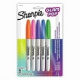 thumbnail image 1 of Sharpie Glam Pop Marqueurs Permanents, Pointe Fine, Couleurs Assorties, Lot de 5, 1 of 5