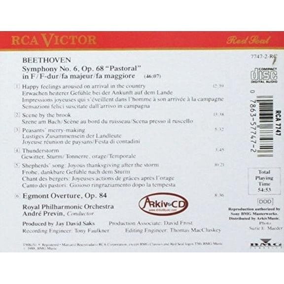 Rpo / Previn,Andre - Sym No 6 - Music & Performance - CD