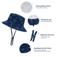 thumbnail image 4 of American Trends Baby Sun Hat UPF 50+ Sun Protection Summer Beach Hat Cute Baby Bucket Hat Wide Brim Toddler Sun Hats for Boys Girls Royal Blue Dinosaur L, 4 of 7
